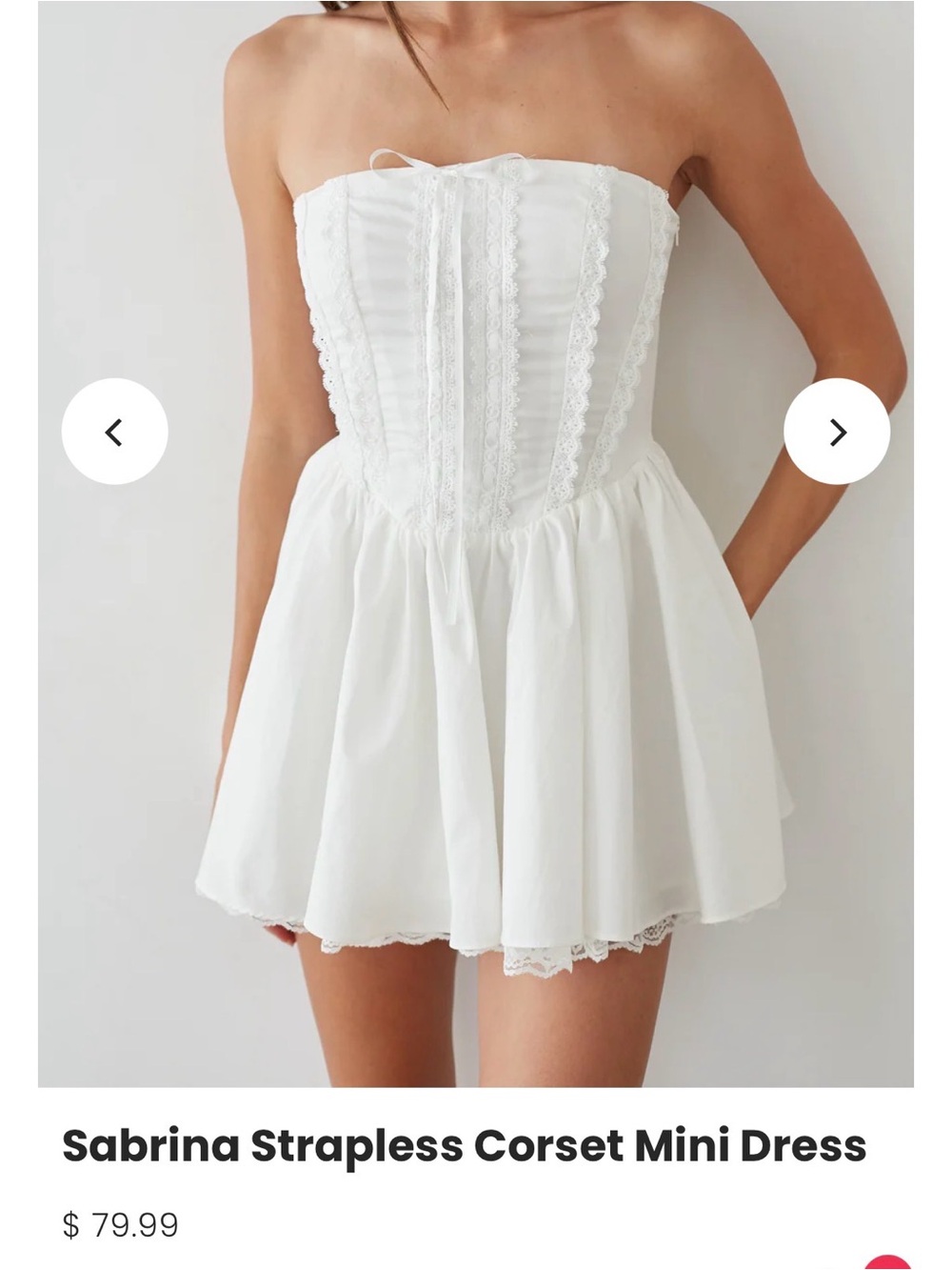 American Threads White Strapless Corset Mini Dress